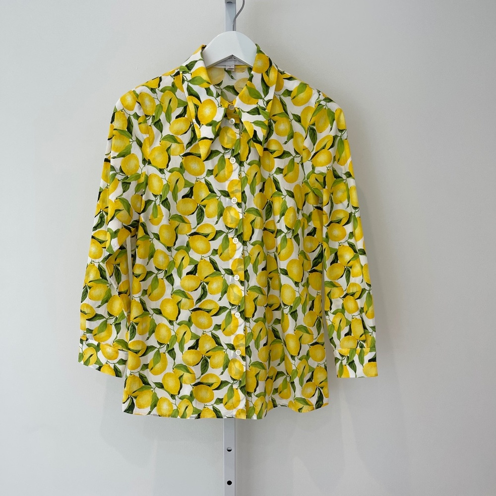 MICHAEL KORS COLLECTION LEMON COTTON SHIRT 6 NWOTS